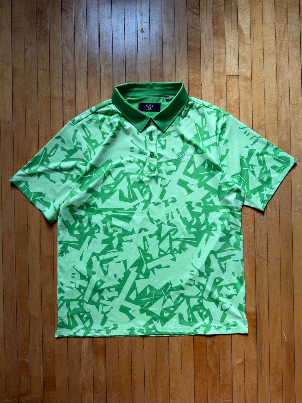 Eastside Golf Shatter Print Signature Polo Paradise Green Shatter Men’s Sz. L